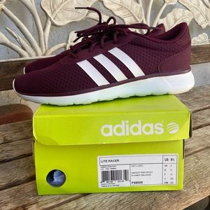 Adidas Lite Racer NWB NWOT 9.5 New Burgundy 9 1/2